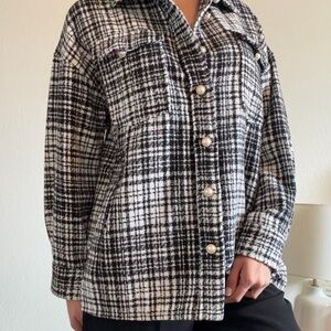 Monochrome Checkered Blazer